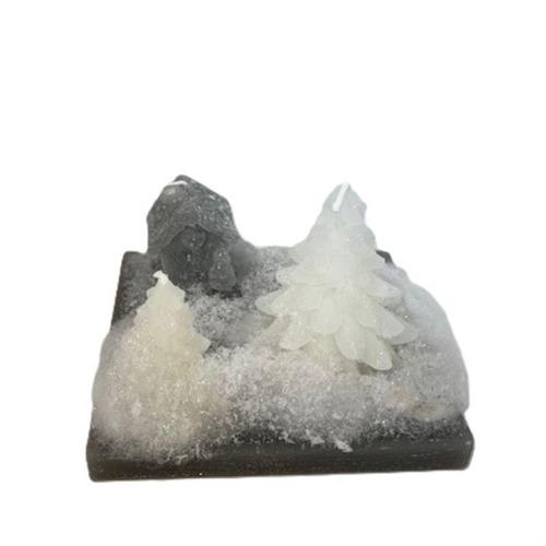 Paesaggio natalizio in cera grigio