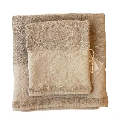 Set asciugamani viso e ospite gesso old Intarsio Corinzio Arte Pura