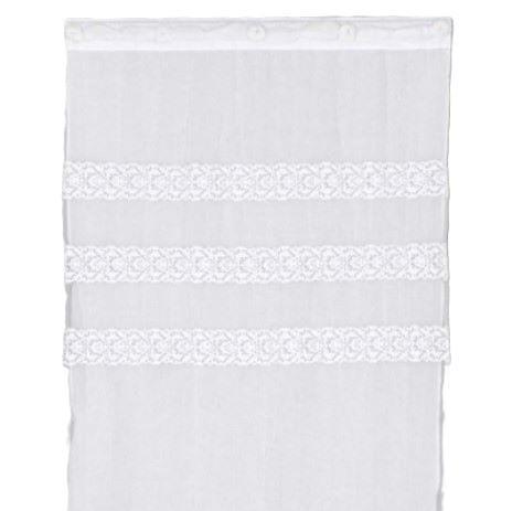 Tenda in lino e organza con ricamo Gonzaga Arte Pura