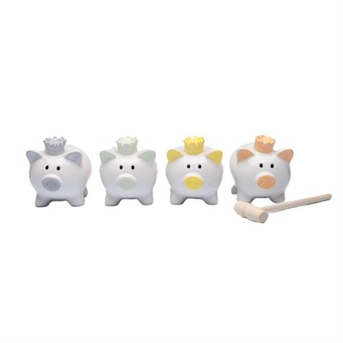 Set di 4 salvadanai maialino assortiti