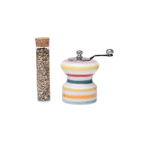 Macina pepe con fialetta Mr Arthur Righe verdi e rosse