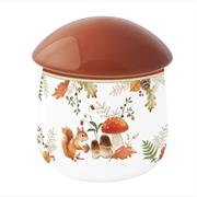 Barattolo in porcellana c/coperchio, fungo Autumn Breeze