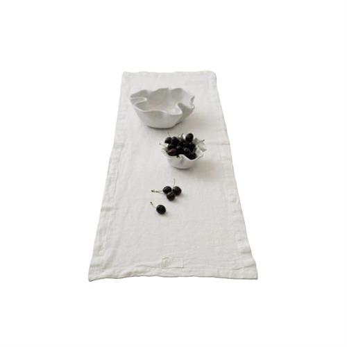 Runner in lino pesante bianco Arte Pura