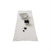 Runner in lino pesante bianco Arte Pura