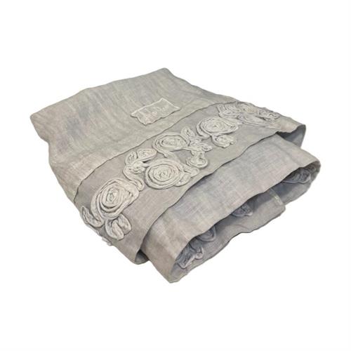 Runner in lino con ricamo cornely Angelo old Arte Pura