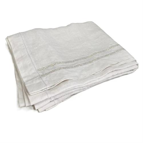 Runner in lino bianco con strass Arte Pura