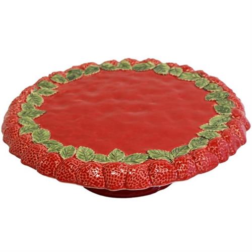 Alzata con piede Fragola rosso