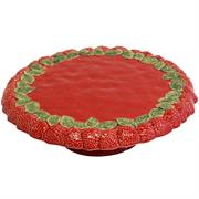 Alzata con piede Fragola rosso