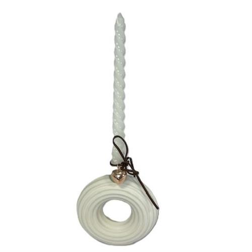 Candelabro tondo con cuoricino e candela