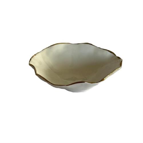 Ciotola in porcellana con bordo oro