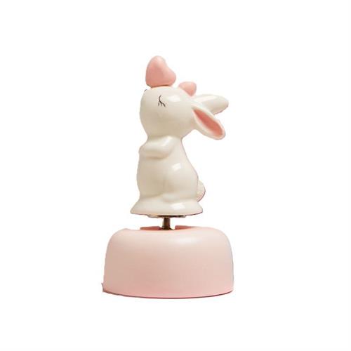 Carillon coniglietto rosa con cuoricino