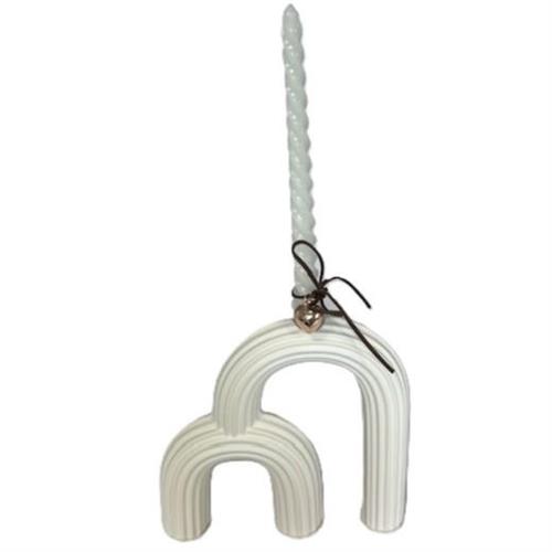 Candelabro ad arco con cuoricino e candela