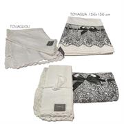 Tovaglia con 6 tovaglioli bianchi Mathilde M.