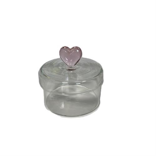 Scatolina in vetro con cuore rosa