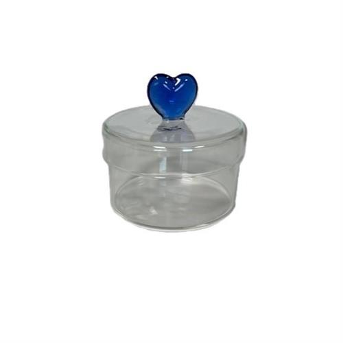 Scatolina in vetro cuore blu