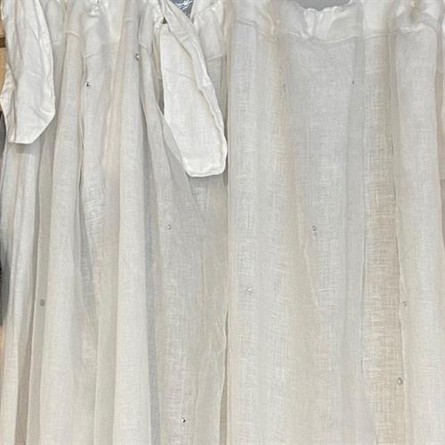 Tenda in lino e organza con cristalli e lacci Arte Pura