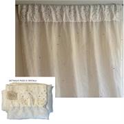 Coppia tende in lino e organza con cristalli e pizzo elegante Arte Pura
