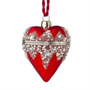 Cuore in vetro soffiato apribile  rosso