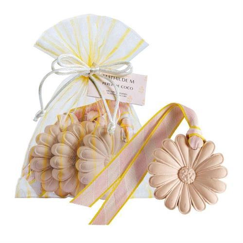 Sacchetto con 3 decorazioni gesso Margherita Perle de Coco