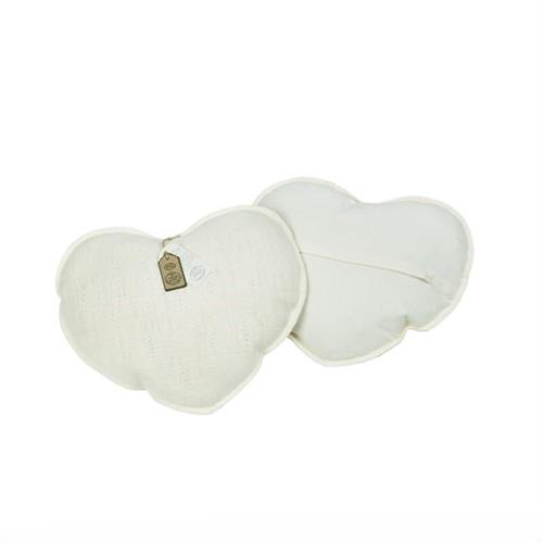 Coppia cuscini arredo a forma di cuore con imbottitura, bianco avorio