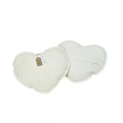 Coppia cuscini arredo a forma di cuore con imbottitura, bianco avorio