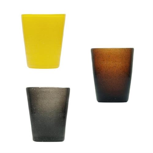 Bicchiere vetro sfumato Black trasparent/Yellow/Choco Memento (6PZ)