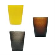 Bicchiere vetro sfumato Black trasparent/Yellow/Choco Memento (6PZ)
