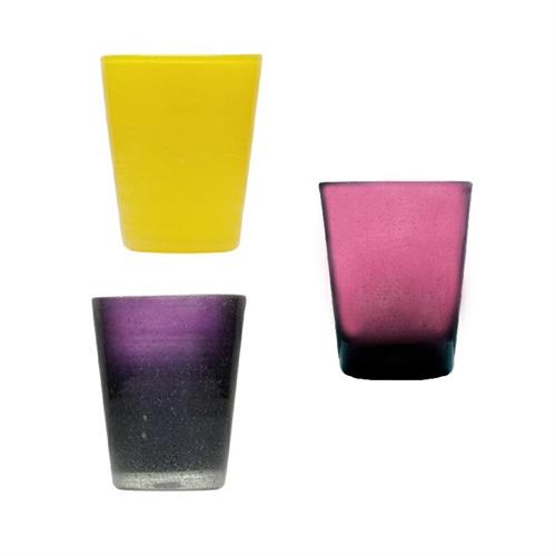 Bicchiere vetro sfumato Violet/Yellow Memento (6PZ)