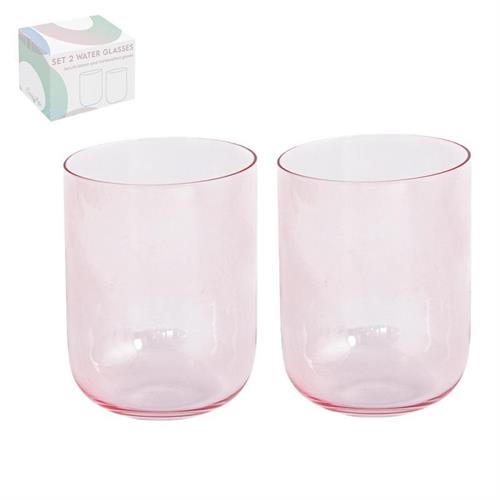 Bicchiere vetro rosa Rainbow Easy Life (6PZ)