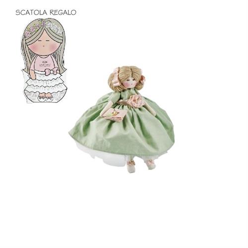 Bambola di stoffa media verde