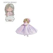 Bambola di stoffa lilla