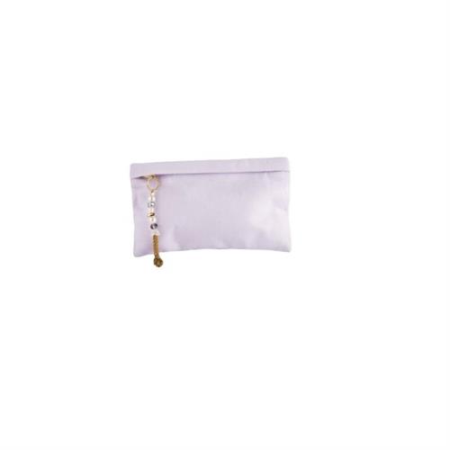 Pochette grande con zip cotone lilla