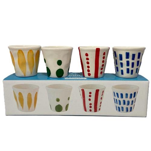 Set 4 bicchierini caffè fantasia assortita Easy Life