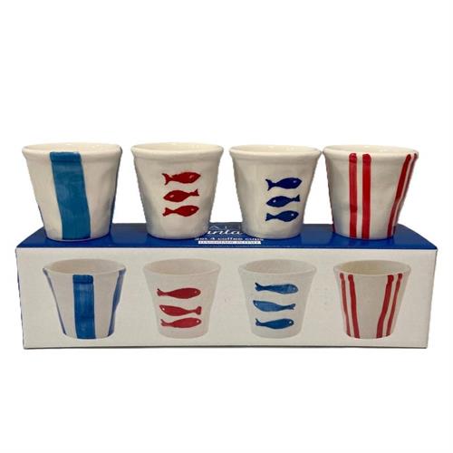 Set 4 bicchierini caffè fantasie mare assortite Easy Life