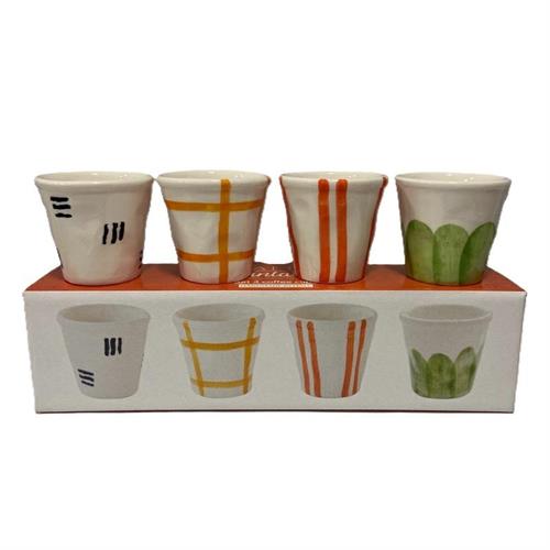 Set 4 bicchierini caffè fantasie assortite orange Easy Life