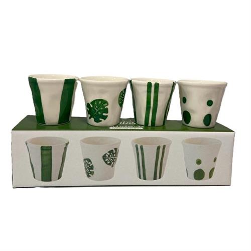 Set 4 bicchierini caffè fantasie assortite green Easy Life