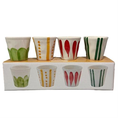 Set 4 bicchierini caffè fantasie assortite giallo Easy Life