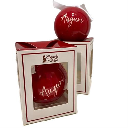 Sfera decorativa natalizia con scritta Auguri Nuvole di Stoffa