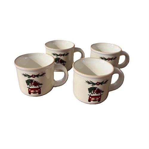 Set 4 tazzine natalizie decoro auto Nuvole di Stoffa