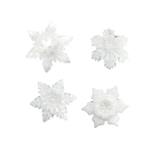 Fiocchi di neve, candela artigianale, bianco brinato