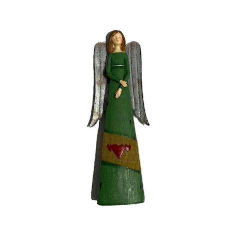 Angelo in resina verde Nuvole di Stoffa