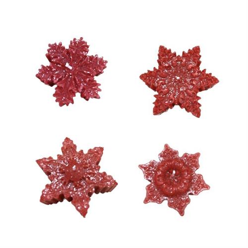 Fiocchi di neve,candela artigianale,rosso brinato
