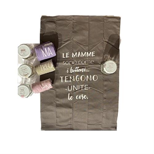 Canovaccio marrone con dedica per la mamma Nuvole di Stoffa