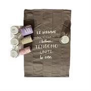 Canovaccio marrone con dedica per la mamma Nuvole di Stoffa
