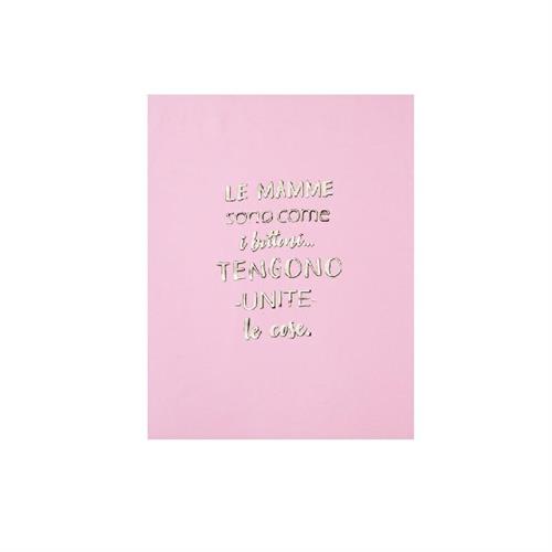 Canovaccio rosa con dedica per la mamma Nuvole di Stoffa