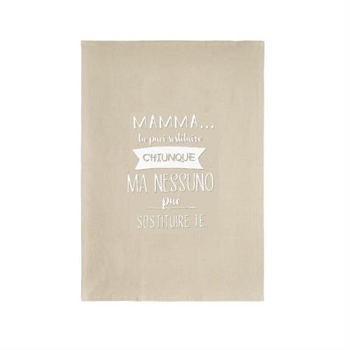 Canovaccio beige con dedica per la mamma Nuvole di Stoffa