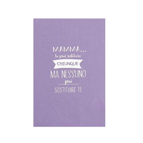 Canovaccio lilla con dedica per la mamma Nuvole di Stoffa