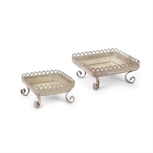 Set coppia vassoi quadrati in metallo Nuvole di Stoffa