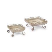 Set coppia vassoi quadrati in metallo Nuvole di Stoffa