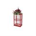 Lanterna in legno rosso con decoro pino Nuvole di Stoffa